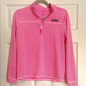 Vineyard Vines Pink and White Striped Pullover girls size XL